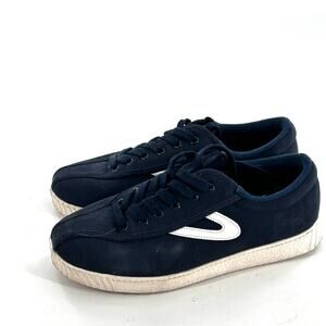 Tretorn Womens Nylite Plus Suede Sneakers 7 Navy Blue Preppy Tennis